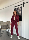 Bordo Ceketli Modal Takım