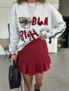 Bordo Pilili Şort Etek