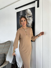 Camel Fakir Kol Triko Elbise