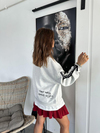 Gri Kolu Yazılı Sweatshirt