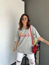 Gri Touch Yırtıklı Tshirt