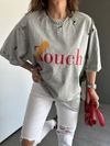 Gri Touch Yırtıklı Tshirt