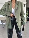 Haki Süet Oversize Ceket