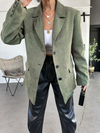 Haki Süet Oversize Ceket