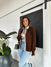 Kahve Kot Detaylı Çıtçıtlı Hırka