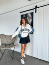 Kot Detaylı Paris Sweatshirt