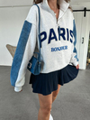 Kot Detaylı Paris Sweatshirt