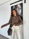 Leopar Desenli Cotton Tshirt
