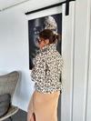 Leopar Dik Yakalı Manşetli Ceket
