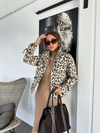 Leopar Dik Yakalı Manşetli Ceket