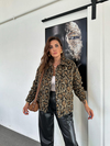 Leopar Dokulu Düğmeli Ceket