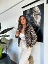 Leopar Süet Bomber Ceket