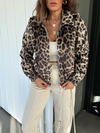 Leopar Süet Bomber Ceket