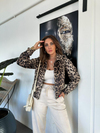 Leopar Süet Bomber Ceket