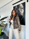 Leopar Süet Bomber Ceket