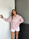 Pembe Yarasa Kol Oversize Gömlek