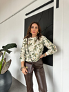 Yeşil Çiçek Ve Pul İşlemeli Sweatshirt