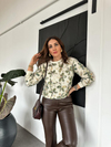 Yeşil Çiçek Ve Pul İşlemeli Sweatshirt