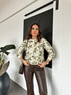 Yeşil Çiçek Ve Pul İşlemeli Sweatshirt