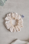 Beyaz Kadife Small Scrunchie