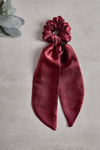 Bordo Kuyruklu Sateen Scrunchie