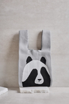 Gri Panda Triko Poşet Çanta