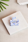 Kare Dikdörtgen Blue Porcelain Kemik Toka