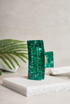 L Dikdörtgen Emerald Glass Kemik Toka