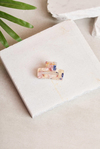 Mini Rectangle Rose Quartz Cream Kemik Toka