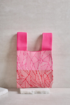 Pembe Geometrik Desen Triko Poşet Çanta