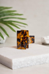 Rectangle Midi Amber Tortoise Kemik Toka