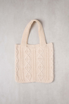 Saç Örgüsü Krem Triko Tote Bag