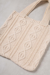 Saç Örgüsü Krem Triko Tote Bag