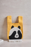 Sarı Panda Triko Poşet Çanta
