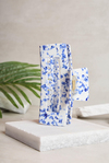 XL Dikdörtgen Blue Porcelain Kemik Toka