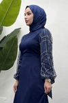Angelica Kolları Sim Detaylı Abiye - Lacivert