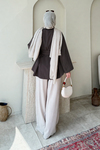 Dekta Cotton Kumaş Broş Kemerli Tesettür Gömlek- Acı Kahve Standart (38-42 Uyumlu)