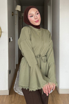Drem Modal Kumaş Dantelli Tunik- Haki Standart Beden (36-44 Uyumlu)