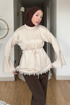 Drem Modal Kumaş Dantelli Tunik- Krem Standart Beden (36-44 Uyumlu)