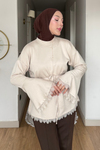 Drem Modal Kumaş Dantelli Tunik- Krem Standart Beden (36-44 Uyumlu)