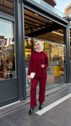 Kadın Fitilli Kapsonlu İkili Takım -Bordo
