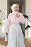 Mestro Modal Kumaş Basic Tesettür Tunik- Pembe