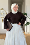 Mestro Modal Kumaş Basic Tesettür Tunik- Acı Kahve