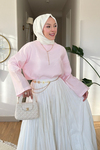 Mestro Modal Kumaş Basic Tesettür Tunik- Pembe