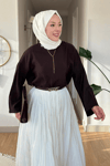 Mestro Modal Kumaş Basic Tesettür Tunik- Acı Kahve