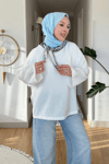 Mestro Modal Kumaş Basic Tesettür Tunik- Beyaz