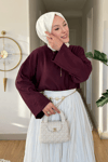 Mestro Modal Kumaş Basic Tesettür Tunik- Bordo