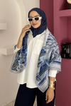 Palm Omuz Şalı- Mavi
