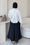 Polka Puantiyeli Bomber Ceket- Beyaz Standart Beden (36-42 Uyumlu)