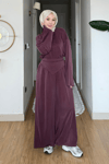 Ruby Pike orijinal Modal Kumaş Parçalı Pantolon- Tunik Tesettür Takım- Mürdüm